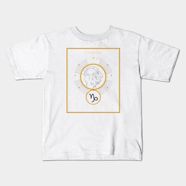 Capricorn | Astrology Zodiac Sign Design Kids T-Shirt by The Witch's Life